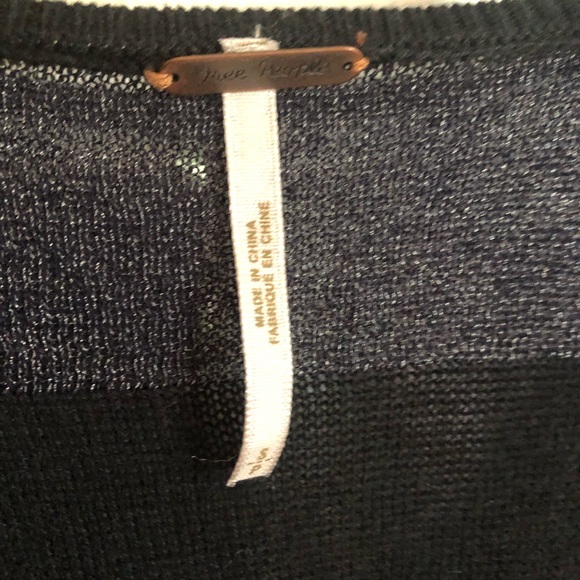 Free People Black Grey Metallic Sweater Small - Picture 2 of 6